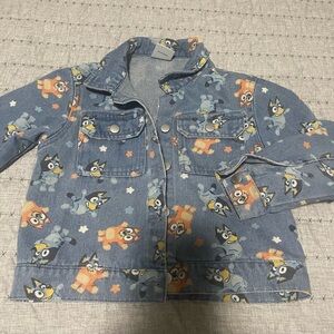 Kids Cartoon Bluey Print Denim Jacket